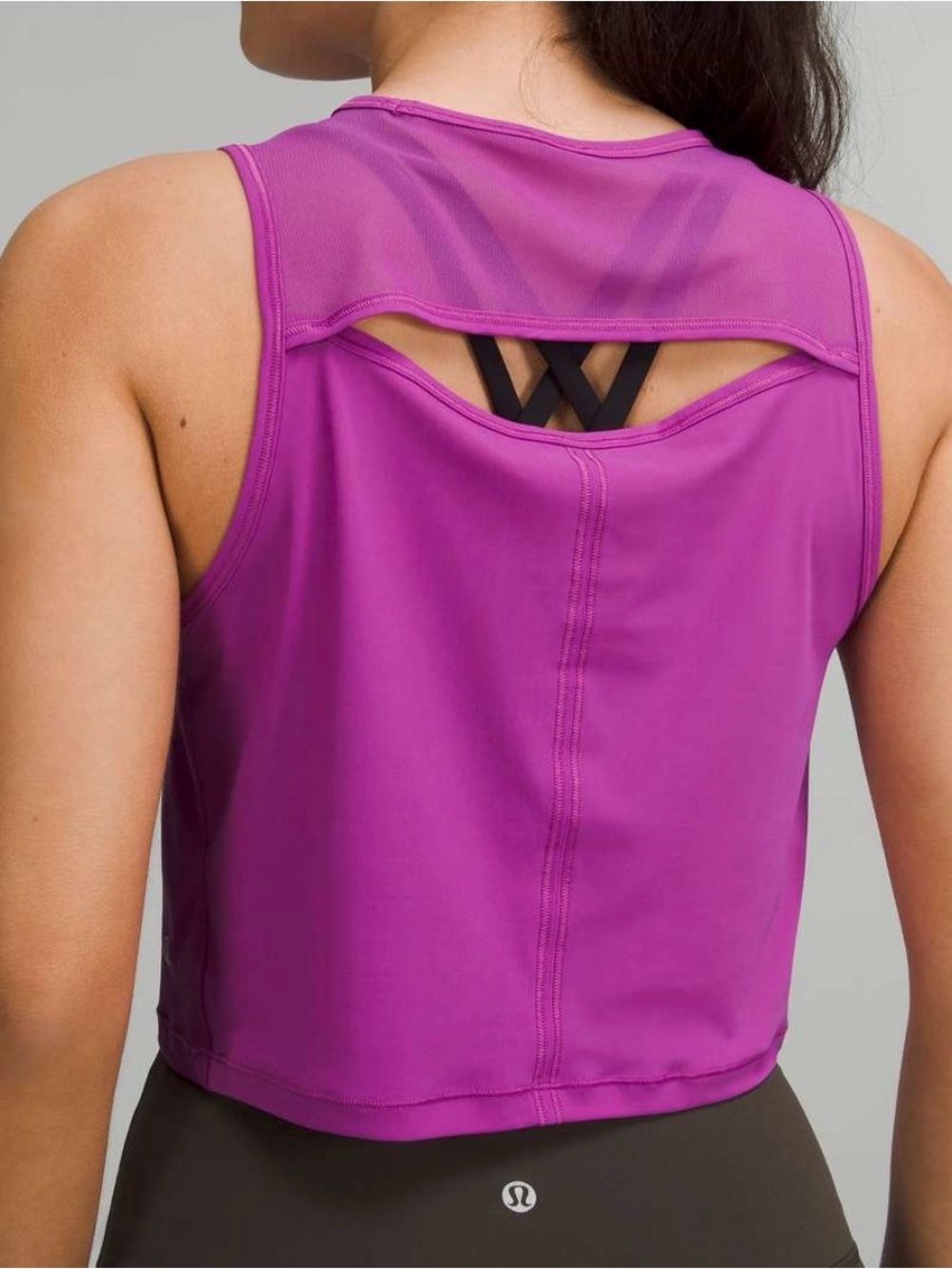lululemon athletica Magenta Mesh-Back Cropped Tank